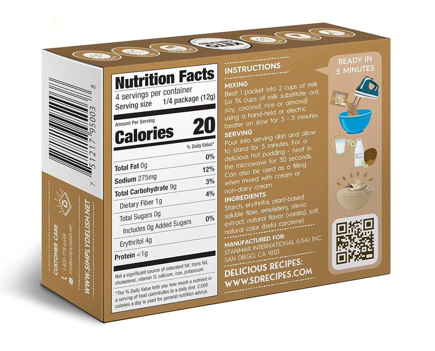 Simply Delish  Pudding Vanilla Instant   1.7 Oz
