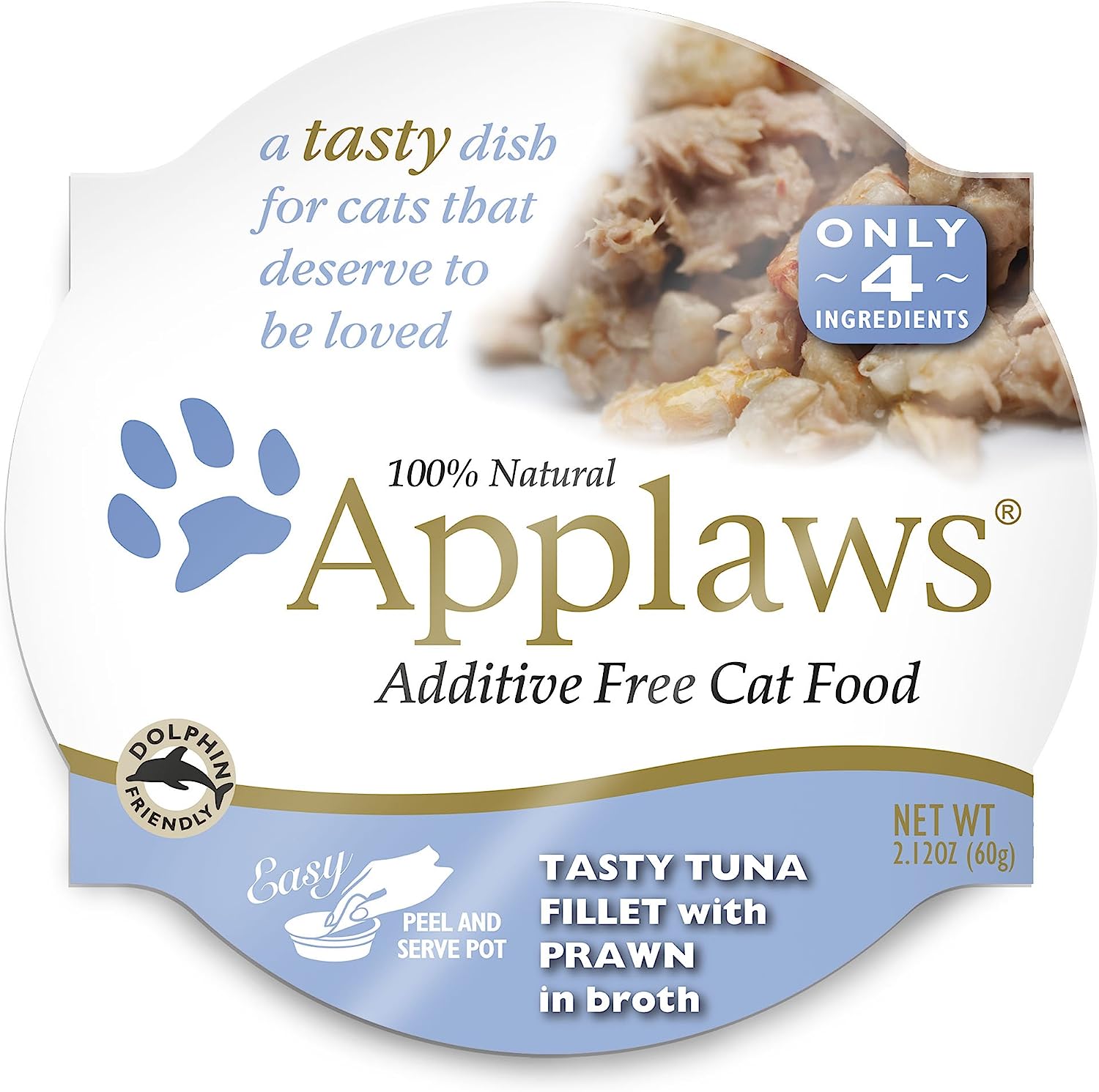 Applaws Tasty Tuna Fillet with Prawn Cat Food 2.12 Ounce Cups