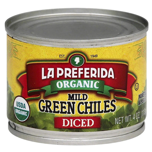 La Preferida Organic Green Chiles, Mild-Diced, 4 Ounce