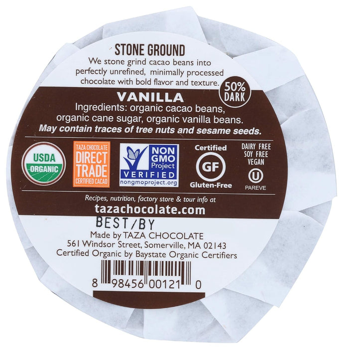 Taza Chocolate  Organic Mexicano Disc Dark Vanilla   2.7 Oz