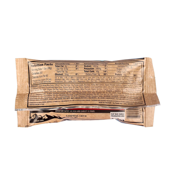 Clif Bar  Organic Energy Bar Blueberry Crisp Peanut Crunch   2.4 Oz