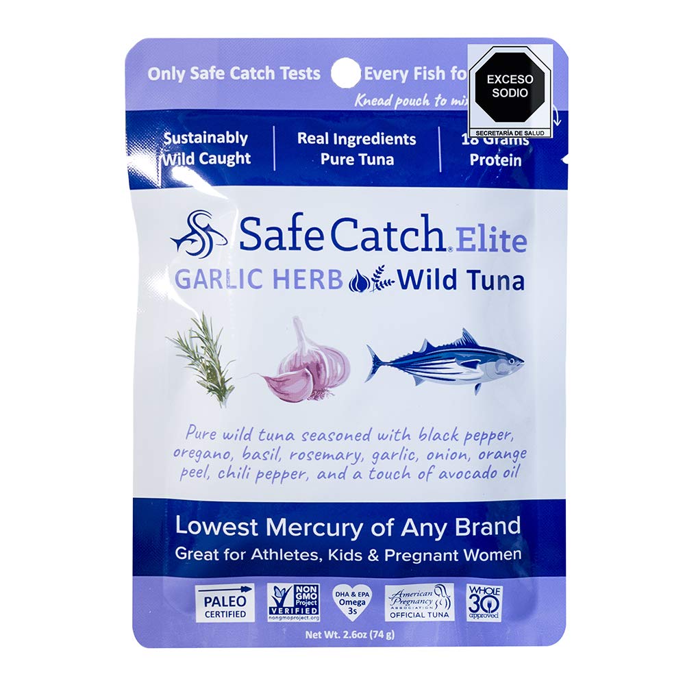 Safe Catch Elite Wild Tuna, Garlic Herb, Non-GMO, 2.6 Oz