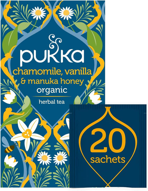 Pukka Herbal Teas Tea Organic Chamomile Vanilla and Manuka Honey, 20 Count