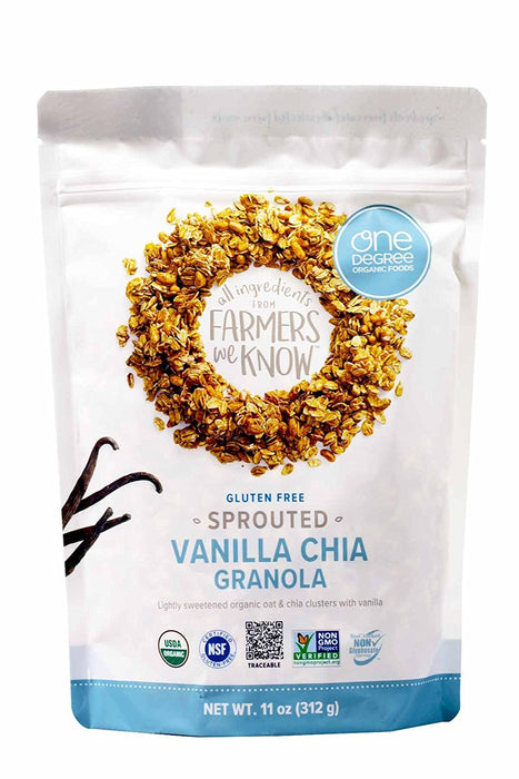 One Degree Organic Foods Sprouted Vanilla Chia Granola 11 oz