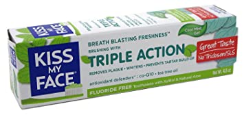Kiss My Face Toothpaste Triple Action Cool Mint Gel 4.5 Ounce (133ml)