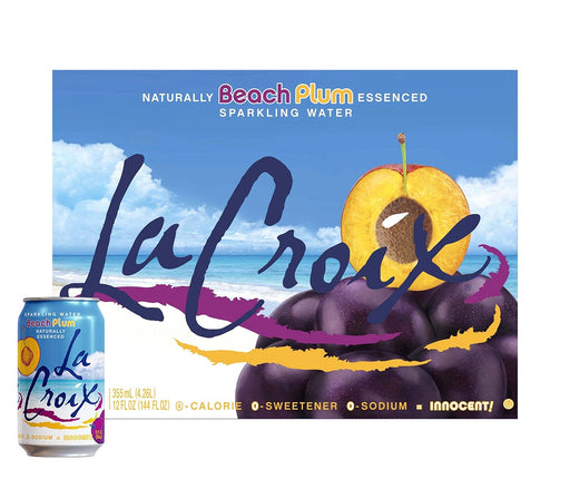 La Croix Flavored Sparkling Water | Beach Plum | Summer 2021 Flavor, Naturally Essenced, 12 fl oz Cans | Pack of 8