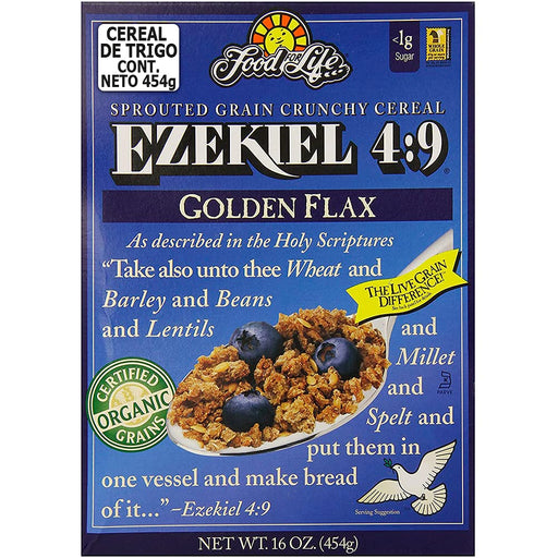 Food For Life Ezekiel 4:9 Organic Sprouted Grain Cereal, Golden Flax, 16-Ounce Boxes