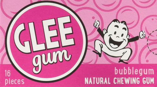 Glee Gum All Natural Bubblegum, Non GMO Project Verified, Eco Friendly, 16 Piece Box