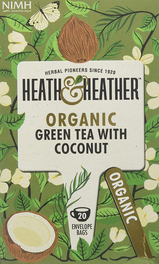 HEATH & HEATHER Organic Green Tea with Coconut 20ct