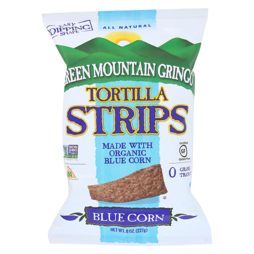 Green Mountain Gringo Tortilla Strips - Blue Corn - Case Of 12 - 8 Oz.