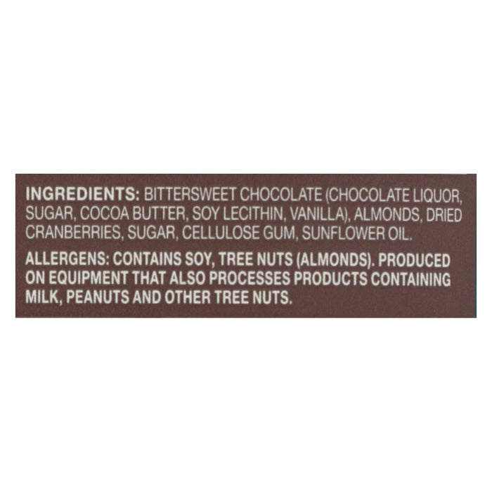 Endangered Species Natural Chocolate Bars - Dark Chocolate - 72 Percent Cocoa - Cranberries And Almonds - 3 Oz Bars - Case Of 12