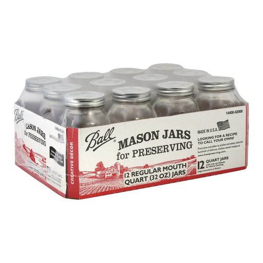 Ball Canning Jar Regular Mouth With Lid - Case Of 1 - 12 Count