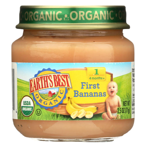 Earth's Best Organic First Bananas Baby Food - Stage 1 - Case Of 12 - 2.5 Oz.