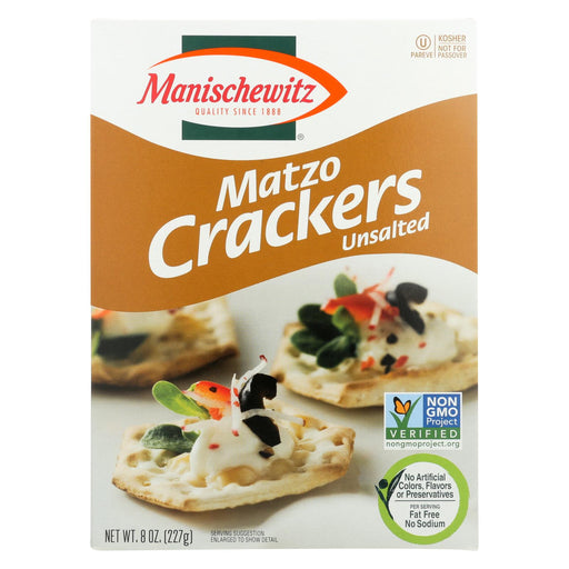Manischewitz Matzo Crackers - Unsalted - Case Of 12 - 8 Oz.