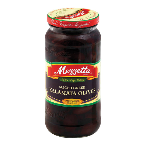Mezzetta Kalamata Olives - Sliced Greek? - Case Of 6 - 9.5 Oz.