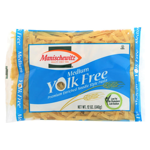 Manischewitz Yolk Free Medium Noodles - Case Of 12 - 12 Oz.