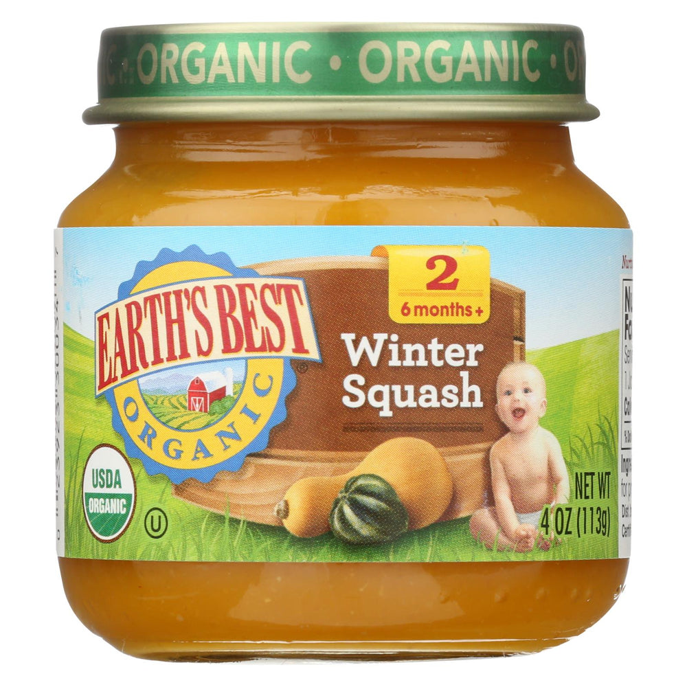 Earth's Best Organic Winter Squash Baby Food - Stage 2 - Case Of 12 - 4 Oz.