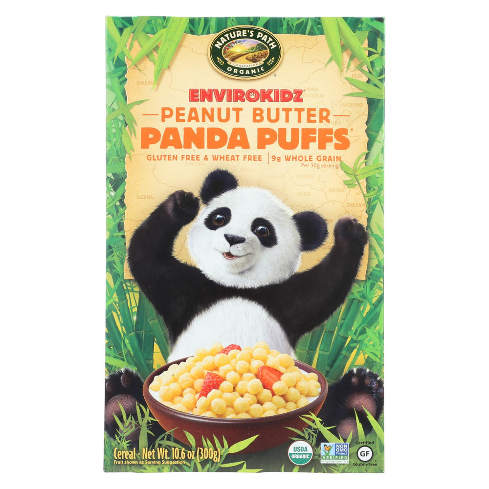 Envirokidz Organic Panda Puffs - Peanut Butter - Case Of 12 - 10.6 Oz.