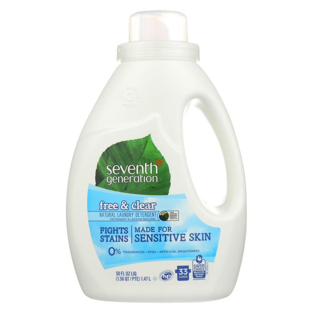 Seventh Generation Natural Laundry Detergent - Free And Clear - Case Of 6 - 50 Fl Oz.