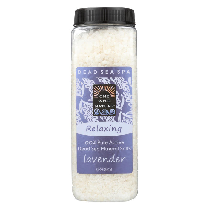 One With Nature Bath Salts - Dead Sea Mineral - Lavender Tangerine - 32 Oz