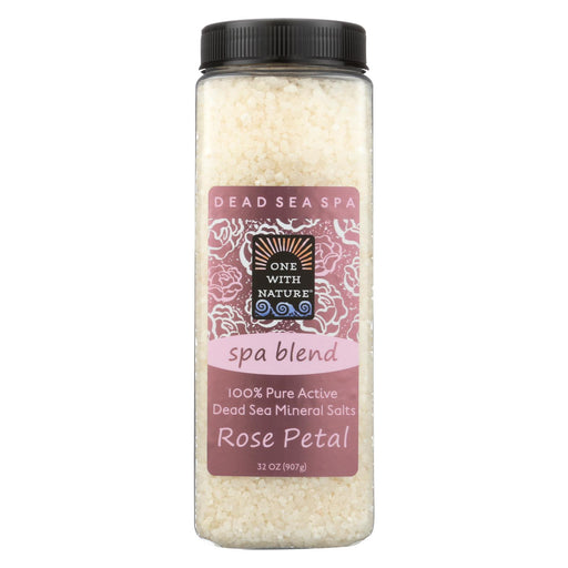 One With Nature Bath Salts - Dead Sea Mineral - Rose Petal - 32 Oz