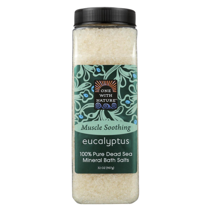 One With Nature Bath Salts - Dead Sea Mineral - Eucalyptus - 32 Oz