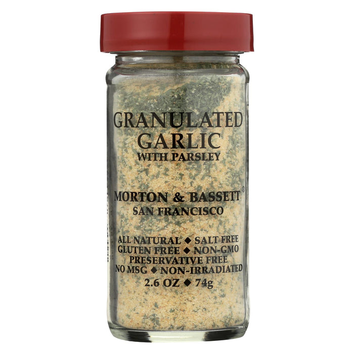 Morton And Bassett Seasoning - Garlic With Parsley - Granulated - 2.6 Oz - Case Of 3