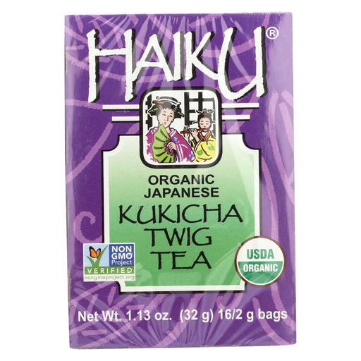 Haiku Tea - Organic - Kukicha Twig - 16 Bags - Case Of 6