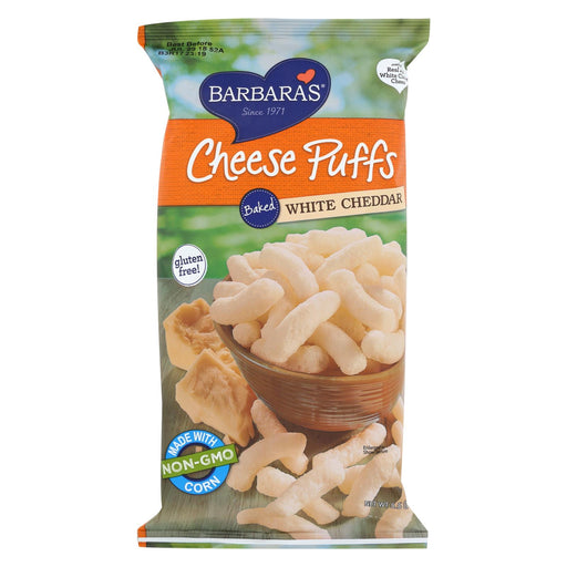 Barbara's Bakery Baked White Cheddar Cheese Puffs - Case Of 12 - 5.5 Oz.