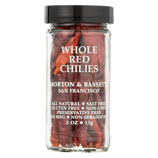 Morton And Bassett Seasoning - Chilies - Whole - Red - .6 Oz- Case Of 3
