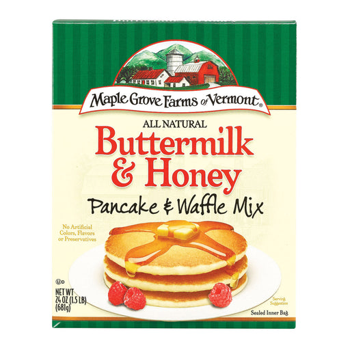 Maple Grove Farms Pancake And Waffle Mix - Buttermilk And Honey - Case Of 6 - 24 Oz.