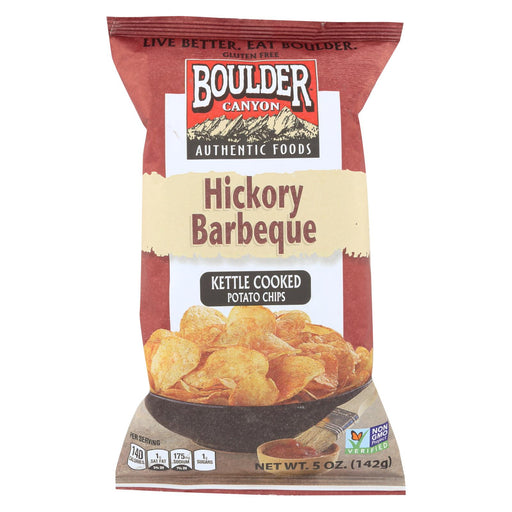 Boulder Canyon Natural Foods Kettle Chips - Hickory Barbeque - Case Of 12 - 5 Oz.