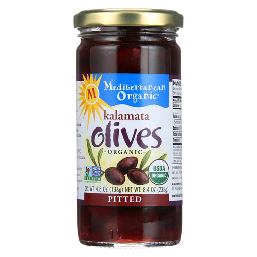 Mediterranean Organic Kalamata Olives - Pitted - Case Of 12 - 8.4 Oz.