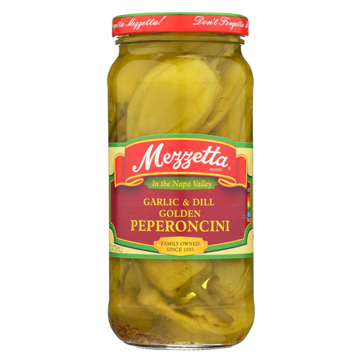 Mezzetta Garlic And Dill Golden Greek Pepperoncini - Case Of 6 - 16 Oz.
