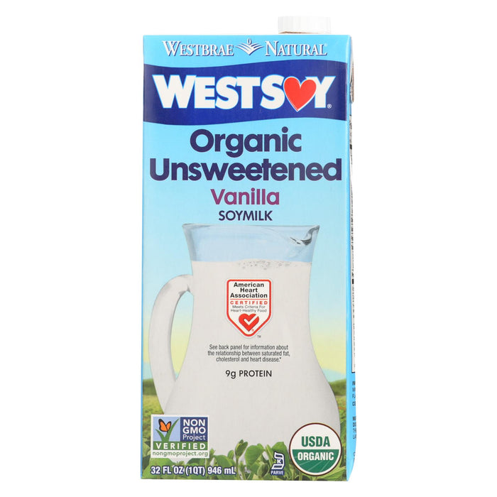 Westsoy Organic Vanilla - Unsweetened - Case Of 12 - 32 Fl Oz.