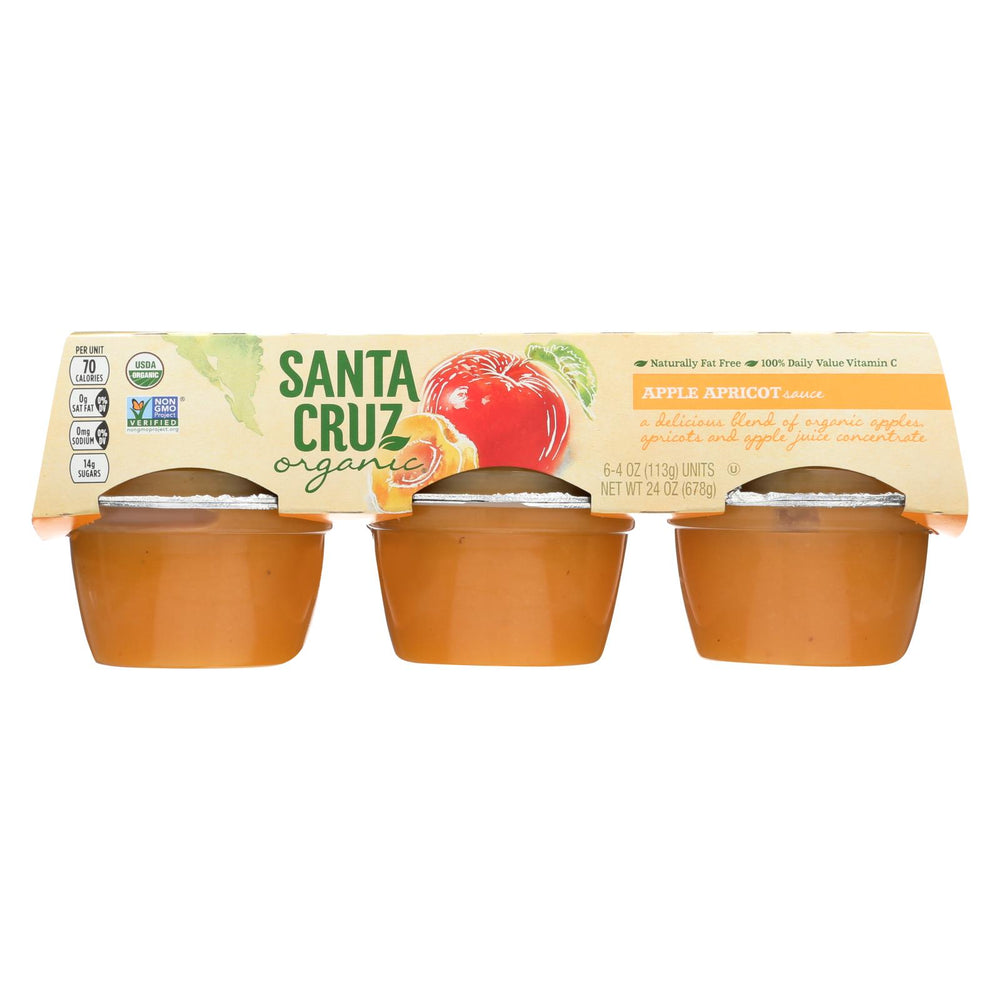 Santa Cruz Organic Apple Sauce - Apricot - Case Of 12 - 4 Oz.