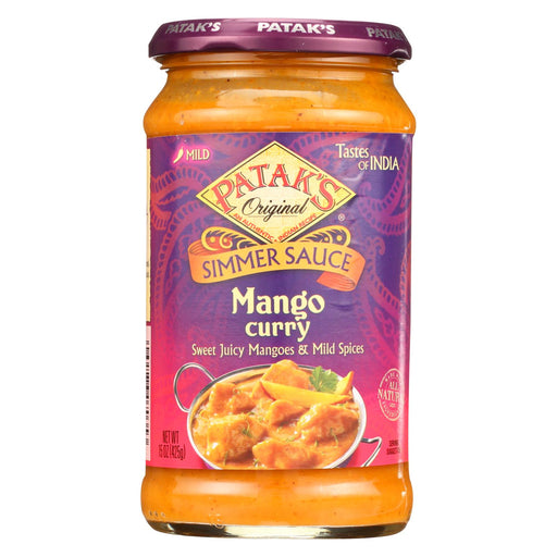 Pataks Simmer Sauce - Mango Curry - Mild - 15 Oz - Case Of 6