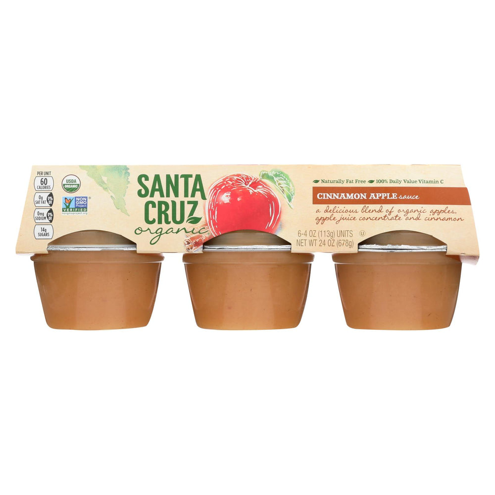 Santa Cruz Organic Apple Sauce - Cinnamon - Case Of 12 - 4 Oz.