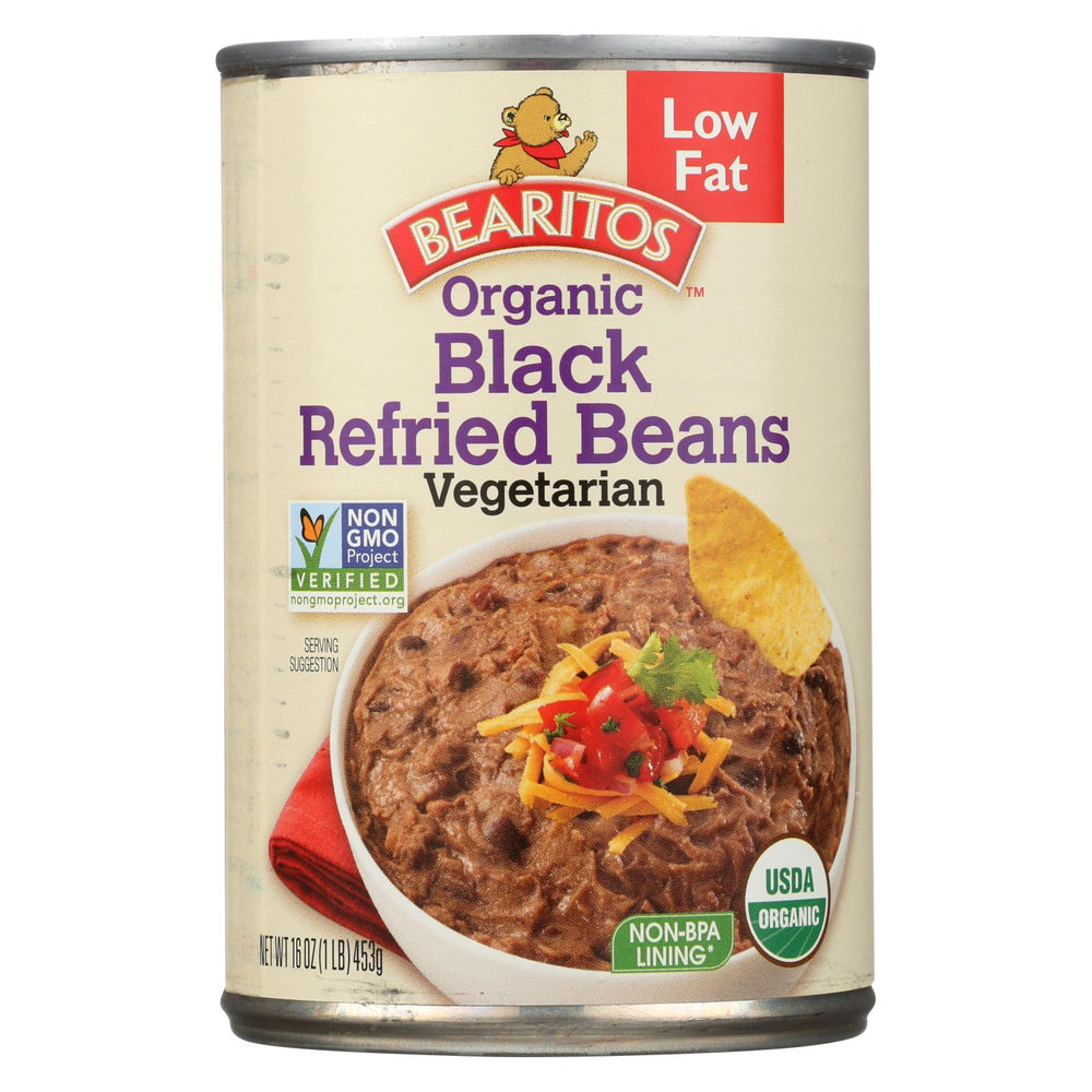 Bearitos Organic Refried Beans - Black Bean - Case Of 12 - 16 Oz.