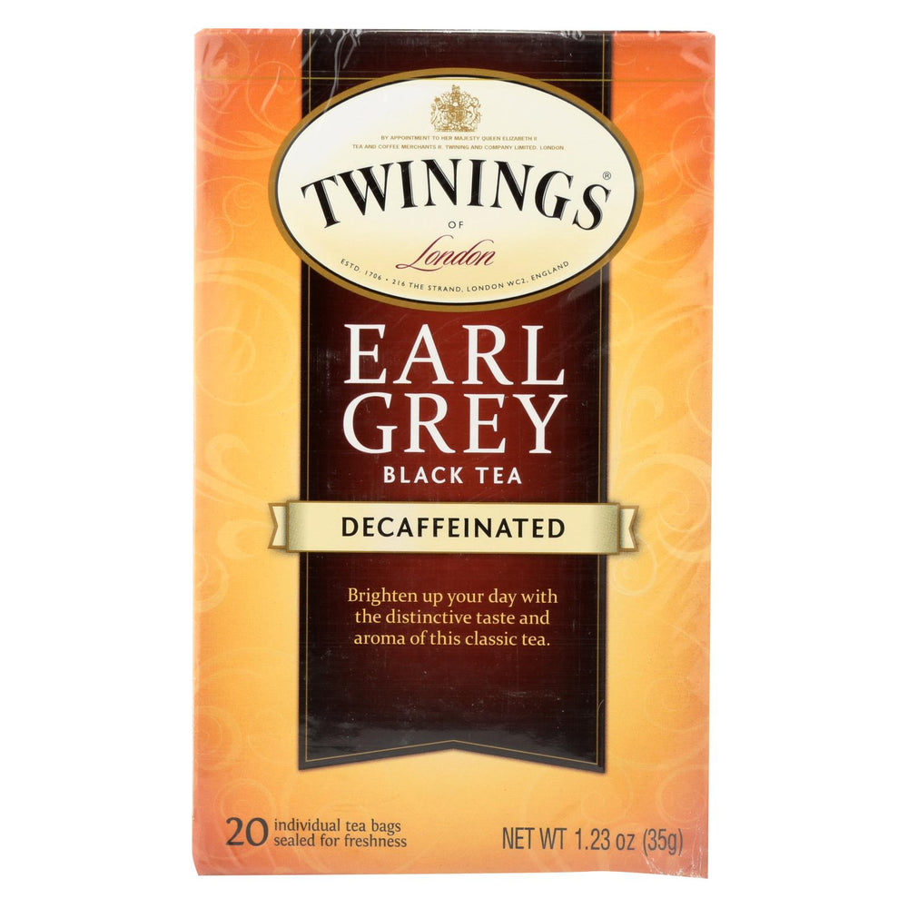 Twining's Tea Earl Grey Tea - Decaffeinated - Case Of 6 - 20 Bags