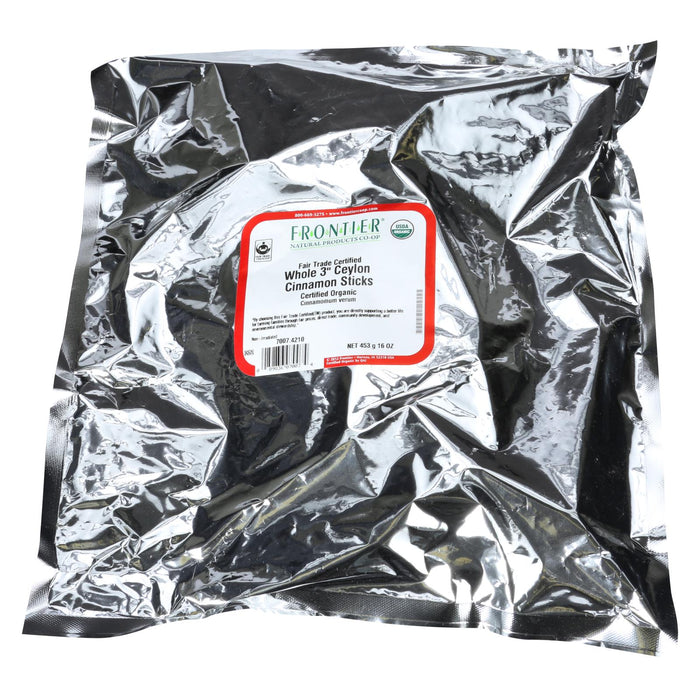 Frontier Herb Cinnamon - Organic - Fair Trade Certified - Sticks - 3 In - Ceylon - Bulk - 1 Lb