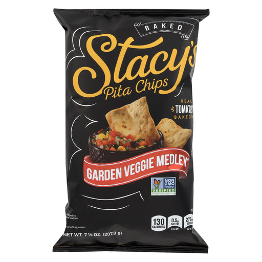 Stacy's Pita Chips Garden Veggie Medley Pita Chips - Veggie - Case Of 12 - 7.33 Oz.