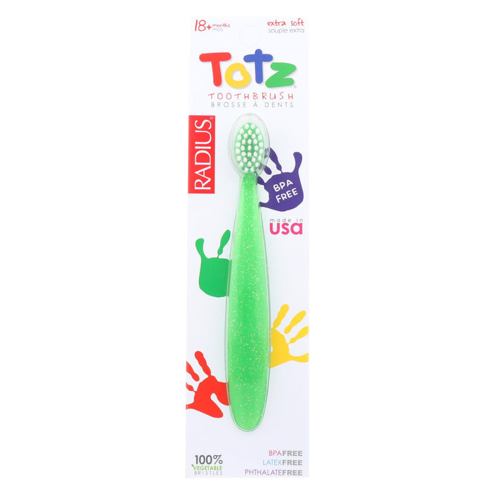 Radius Totz Toothbrush 18+ Months - Extra Soft - Clear Sparkle - Case Of 6