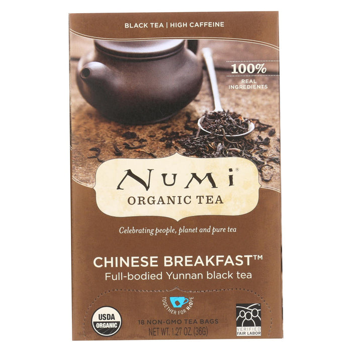 Numi Chinese Breakfast Yunnan Black Tea - 18 Tea Bags - Case Of 6