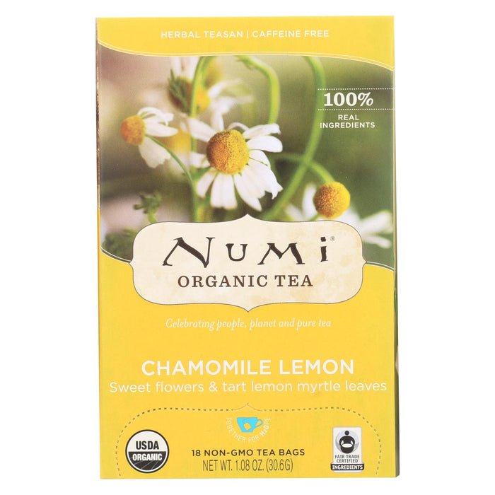 Numi Organic Tea Caffeine Free Chamomile Lemon - 18 Tea Bags - Case Of 6
