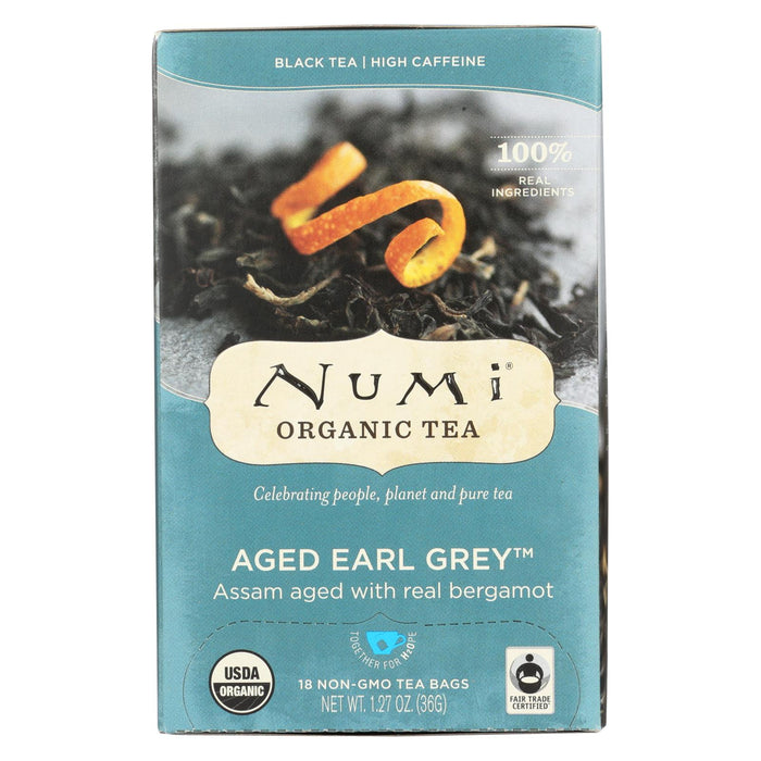 Numi Aged Earl Grey Bergamot Black Tea - 18 Tea Bags - Case Of 6