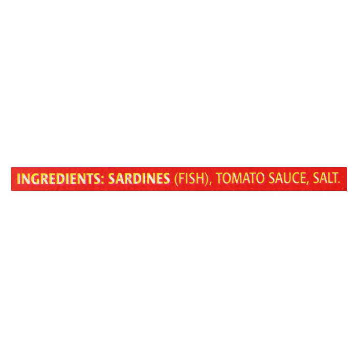 Season Brand Sardines In Tomato Sauce  - Salt Added - Case Of 12 - 4.375 Oz.