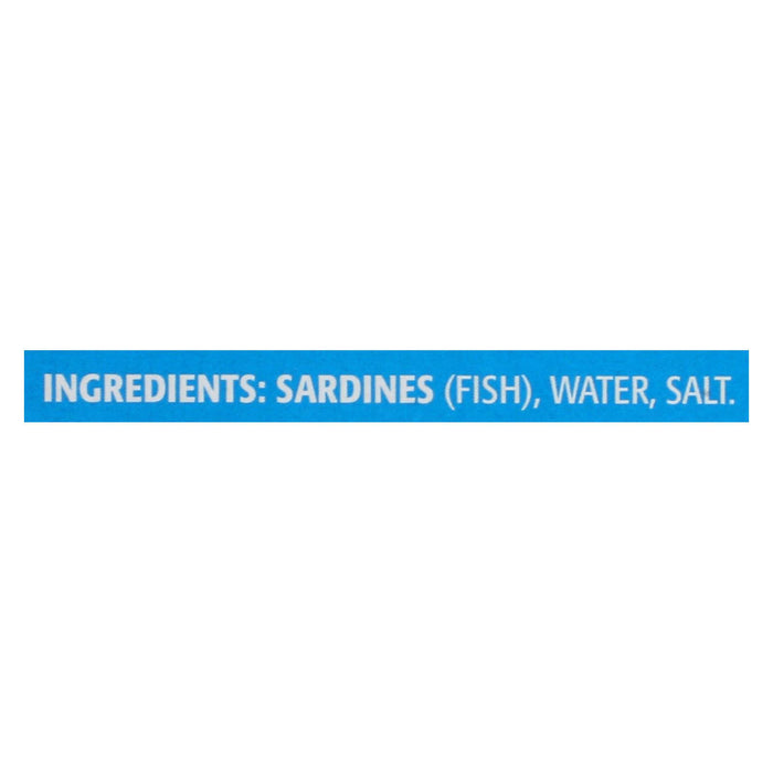 Season Brand Sardines - Skinless And Boneless - In Water - Salt Added - 3.75 Oz - Case Of 12
