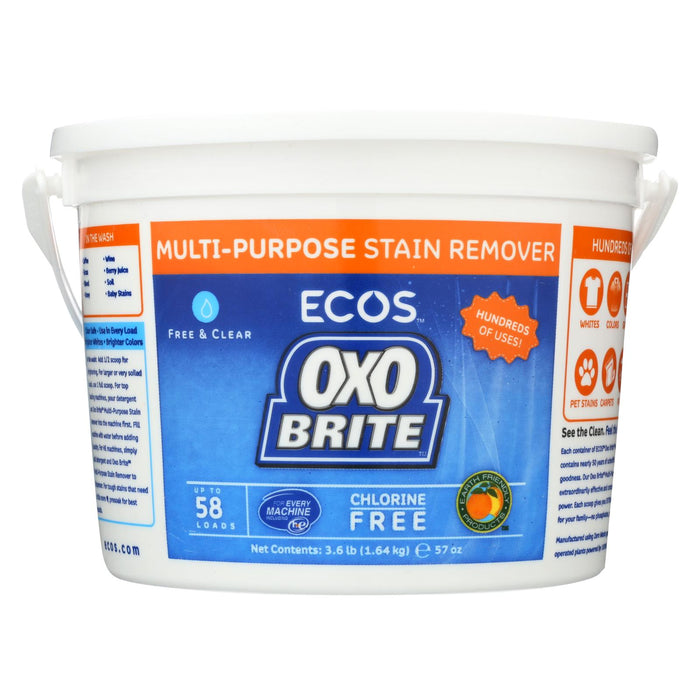 Earth Friendly Free And Clear Oxobrite Multi - Purpose Stain Remover - Case Of 6 - 3.6 Lb.