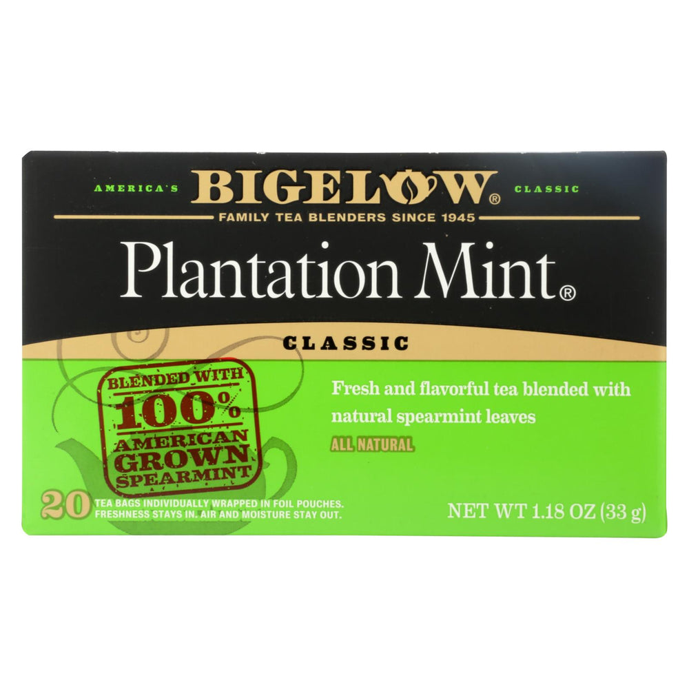 Bigelow Tea Plantation Mint Black Tea - Case Of 6 - 20 Bags